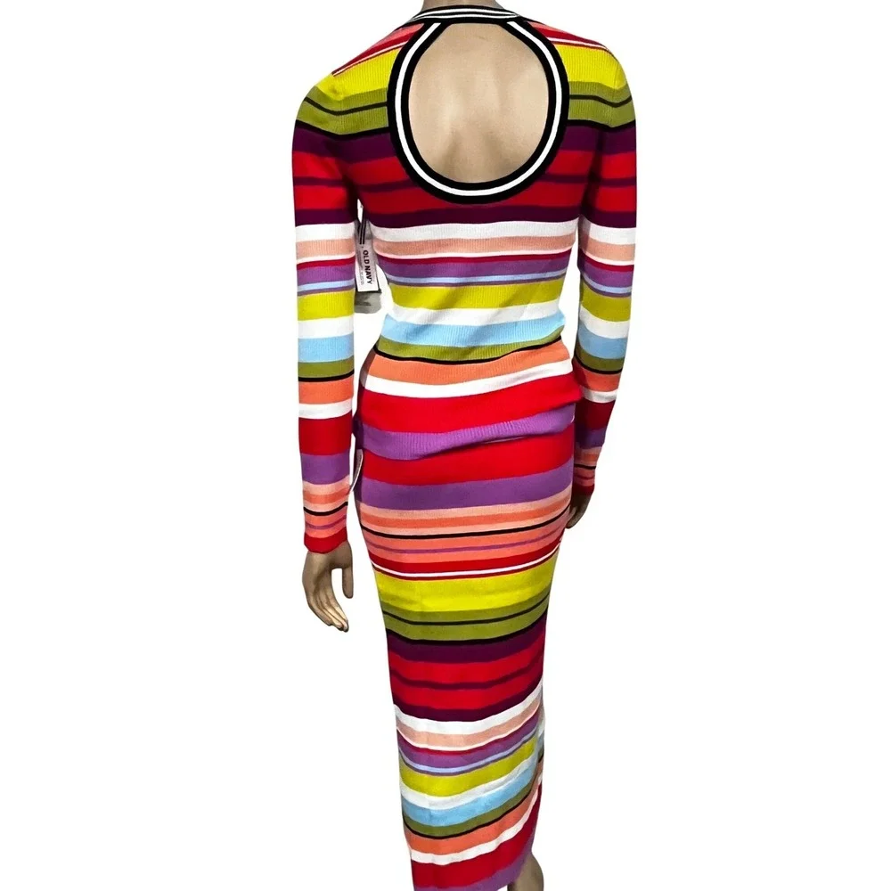 Old Navy x Christopher John Rogers Multicolor Striped Sweater and Skirt Set XXL - Picture 9 of 11
